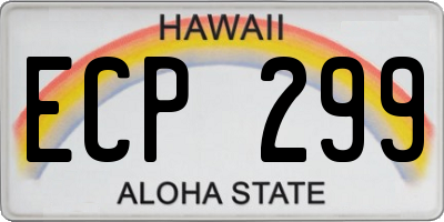 HI license plate ECP299