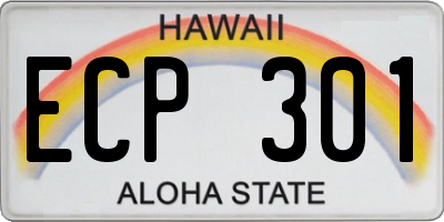 HI license plate ECP301