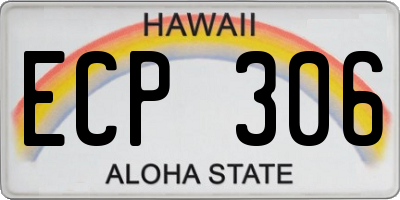 HI license plate ECP306