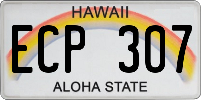 HI license plate ECP307