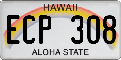 HI license plate ECP308