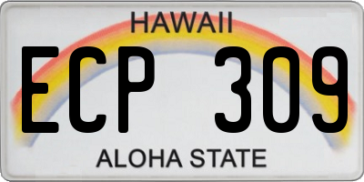 HI license plate ECP309