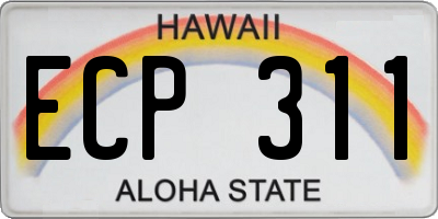 HI license plate ECP311