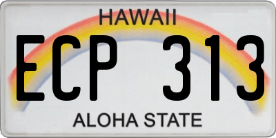 HI license plate ECP313