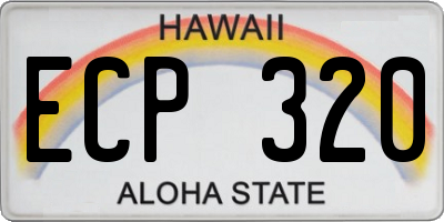 HI license plate ECP320