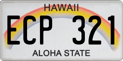 HI license plate ECP321