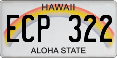 HI license plate ECP322