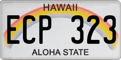 HI license plate ECP323