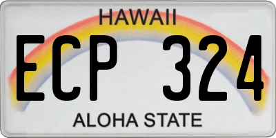 HI license plate ECP324