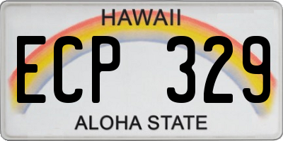 HI license plate ECP329
