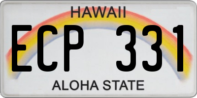 HI license plate ECP331