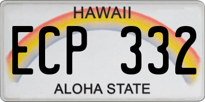 HI license plate ECP332