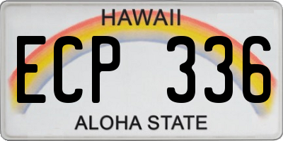 HI license plate ECP336