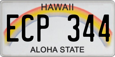 HI license plate ECP344