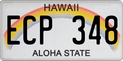 HI license plate ECP348