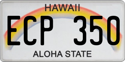 HI license plate ECP350