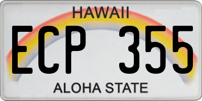 HI license plate ECP355
