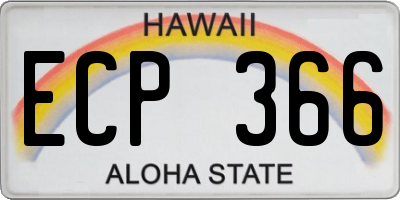HI license plate ECP366