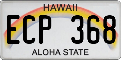 HI license plate ECP368