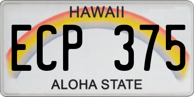 HI license plate ECP375