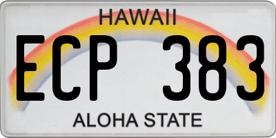 HI license plate ECP383