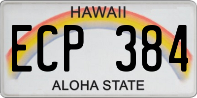 HI license plate ECP384