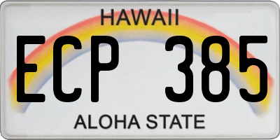 HI license plate ECP385