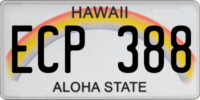 HI license plate ECP388