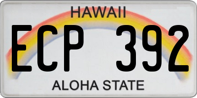HI license plate ECP392