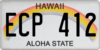 HI license plate ECP412
