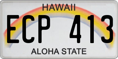 HI license plate ECP413