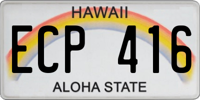 HI license plate ECP416