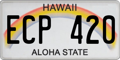 HI license plate ECP420
