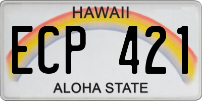 HI license plate ECP421