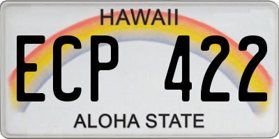 HI license plate ECP422