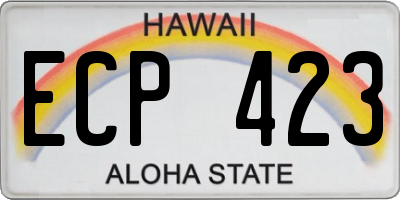 HI license plate ECP423