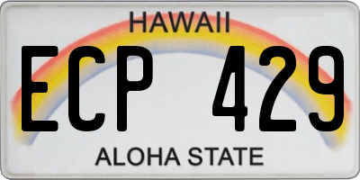 HI license plate ECP429