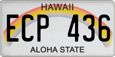 HI license plate ECP436