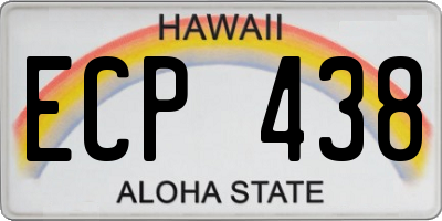 HI license plate ECP438