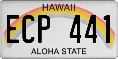 HI license plate ECP441