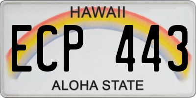 HI license plate ECP443
