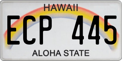 HI license plate ECP445