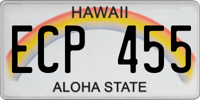 HI license plate ECP455