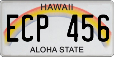 HI license plate ECP456