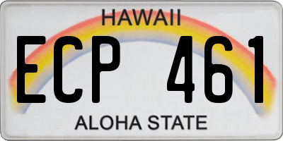 HI license plate ECP461