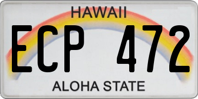HI license plate ECP472