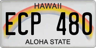HI license plate ECP480