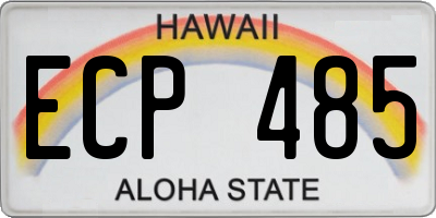 HI license plate ECP485
