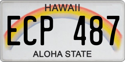 HI license plate ECP487