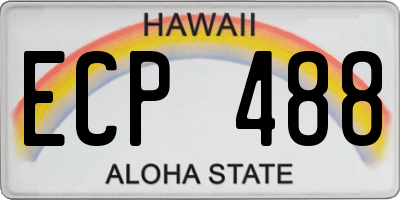 HI license plate ECP488